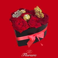 coeur noir Boîte à fleurs cœur — 10 roses fraîches au choix | Florare