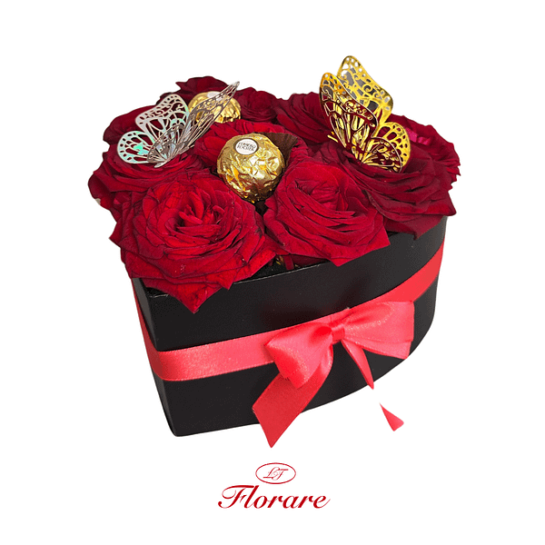 9 Boîte à fleurs cœur — 10 roses fraîches au choix | Florare
