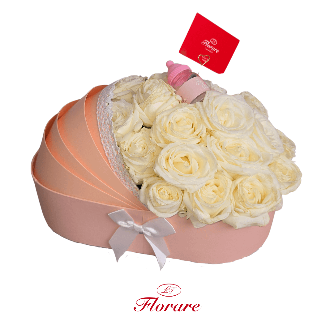 Boîte berceau roses naturelles Florare